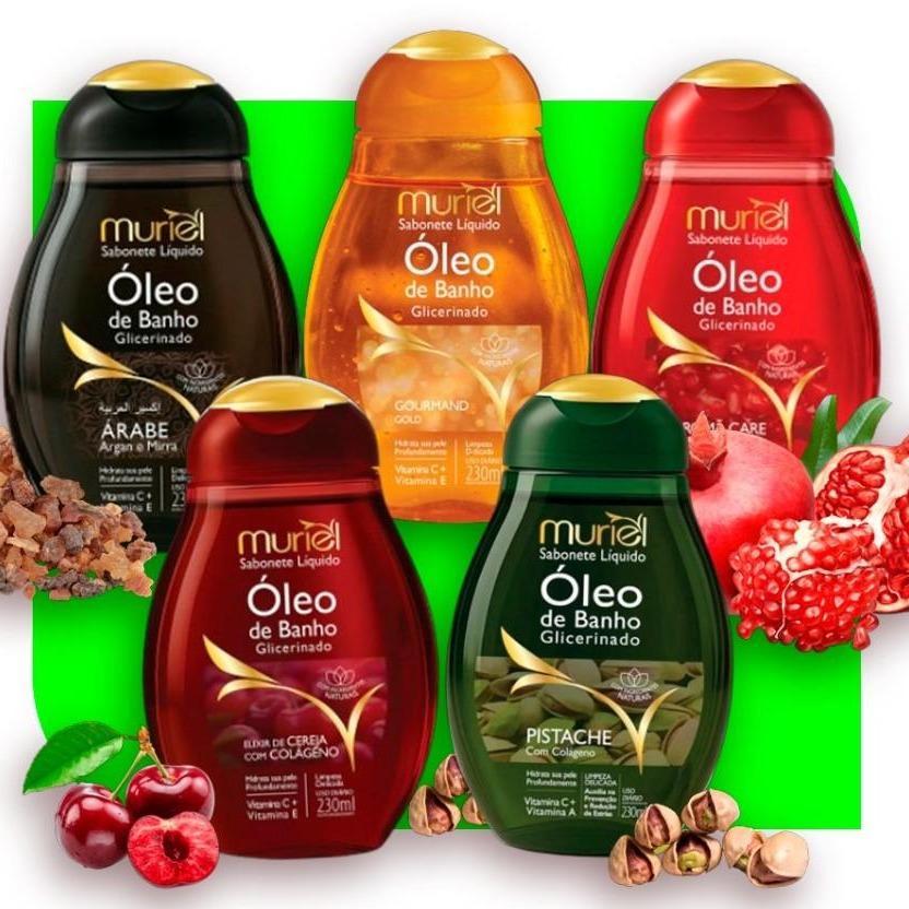 Sabonete Líquido Óleo de Banho Muriel Glicerinado 230ml Hidratação Intensa e Nutritiva para Todos os Tipos de Pele