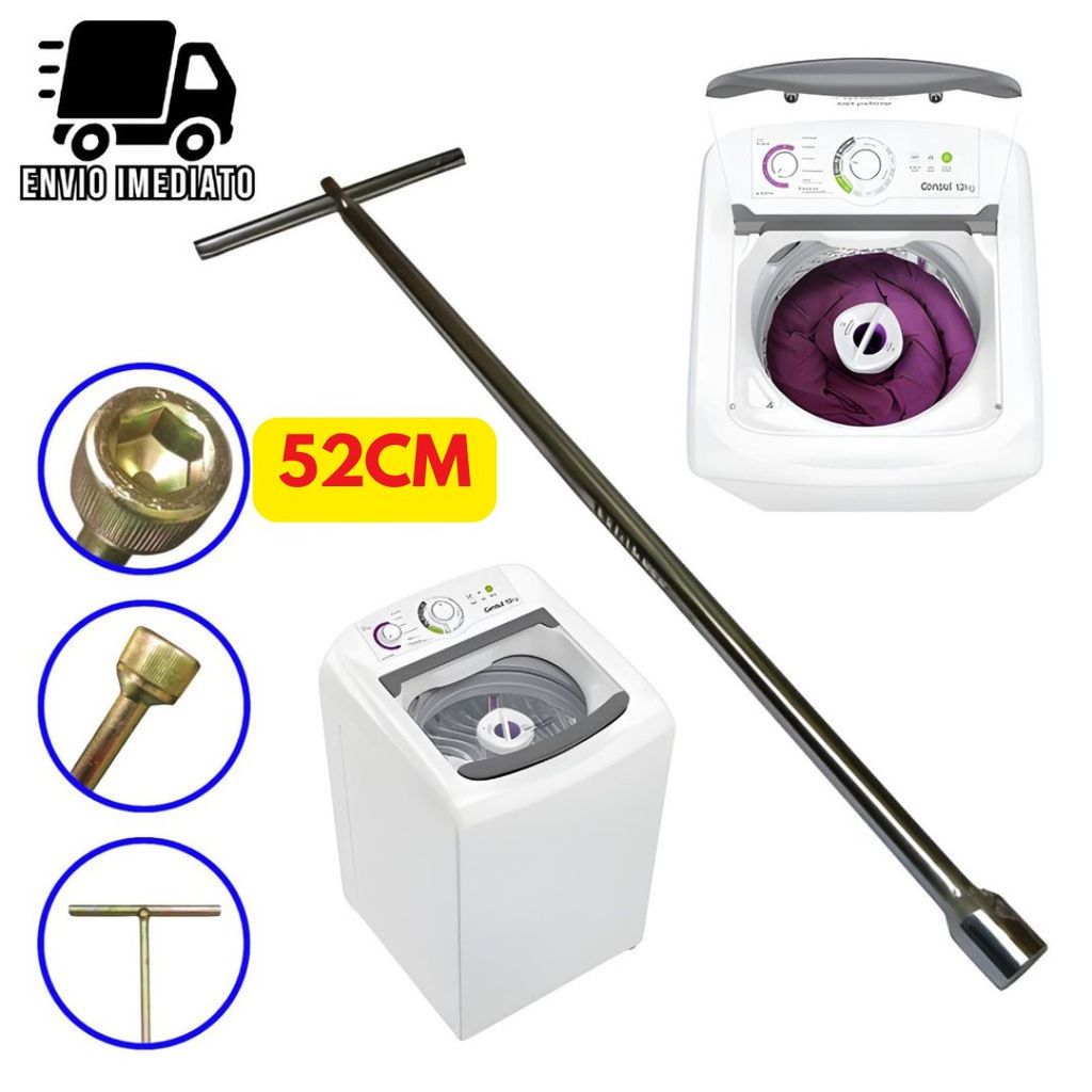 Chave Para Limpeza e Manutenção de Maquina de Lavar T 10mm Longa 52cm Agitador Brastemp Electrolux em Oferta na Shopee