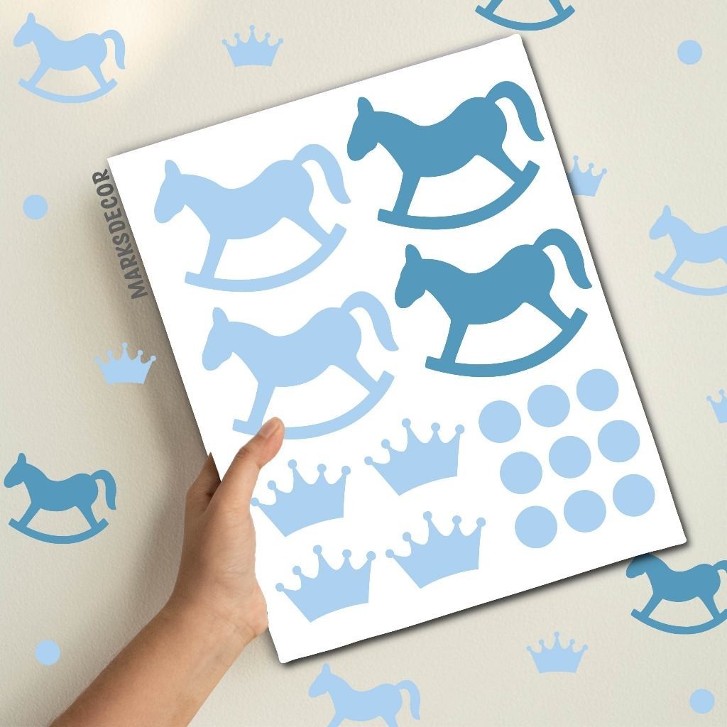 Adesivo Para Parede Cavalinho, Cavalo de Madeira, Decoração Quarto de Menino, Papel de Parede Cavalo