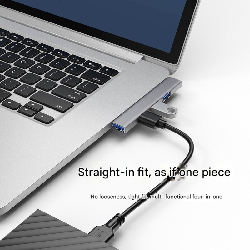 CH * Estação De Acoplamento USB Portátil 4 Em 1 Para 4 HUB Dock De Expansão De Velocidade De 5 Gbps