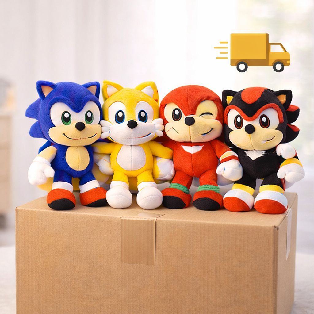 Boneco do Sonic Tails Amy Shadow Knuckles Silver 6 Urso de Pelucia Brinquedo Menina Menino pelúcias