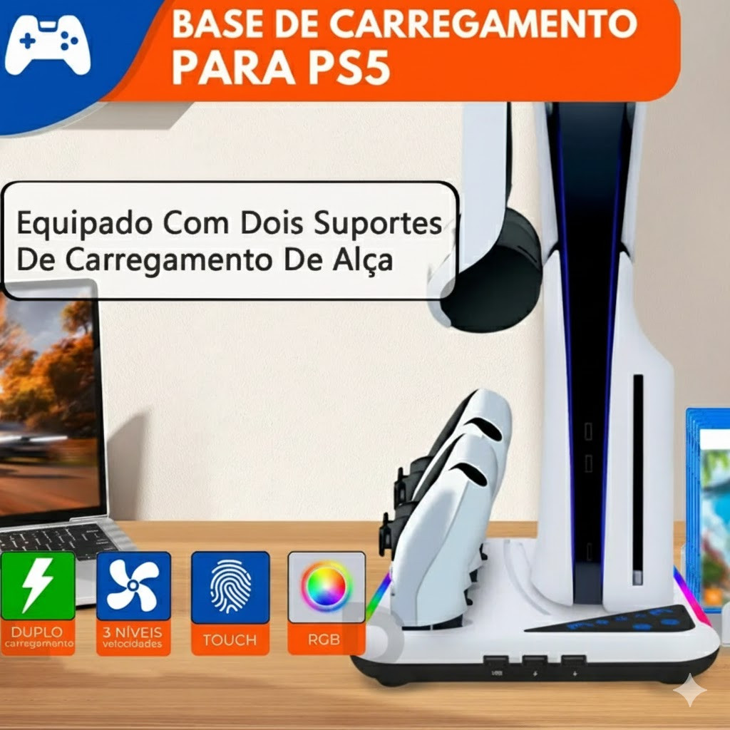 Suporte do controlador do radiador do carregador da Base do Console do jogo PS5 Slim/Fat