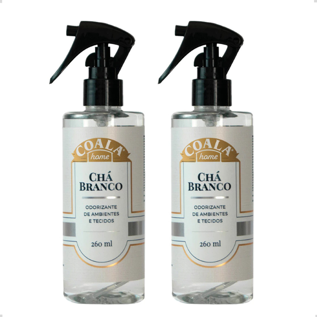 Kit 2 Unidades Odorizante De Ambiente E Tecidos Coala Home Chá Branco 260ml