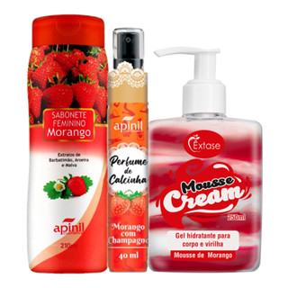 Gel Aromatizante MOUSSE CREAM para Virilha Beijável ÊXTASE + Sabonete Intimo + Perfume de Calcinha em Oferta na Shopee