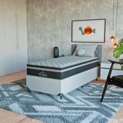 Cama Box Solteiro + Colchão Paris Molas Ensacadas Preto