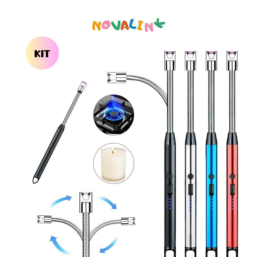Kit1/2 pcs Acendedor de Plasma Ecológico para Fogão Velas Camping Usb de Luxo em Oferta na Shopee
