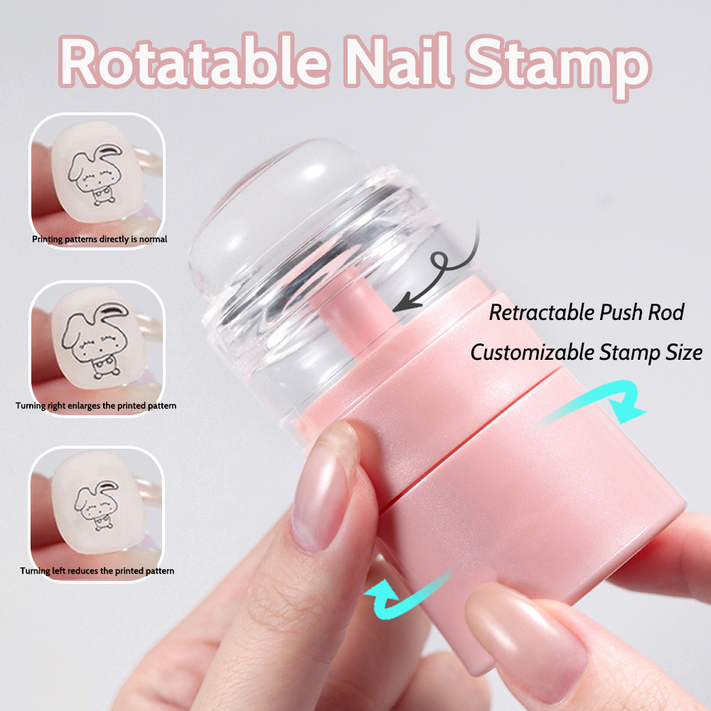Manicure Rotatable transparente selo de Silicone psiquiatra selo variável maior menor raspador de unhas transferência pl
