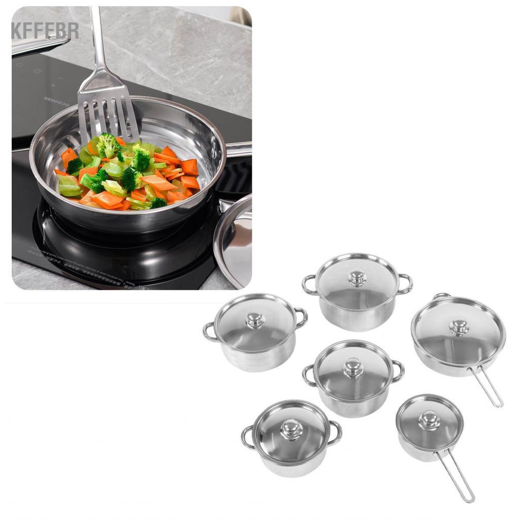 Kfffbr Conjunto de panelas de aço inoxidável, frigideira de cozinha por indução com frigideira, panela de sopa, leite