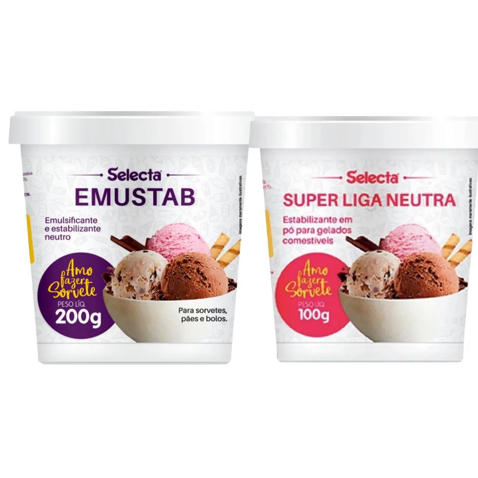 Emulsificante Emustab 200g + Liga Neutra em Pó 100g - Selecta em Oferta na Shopee