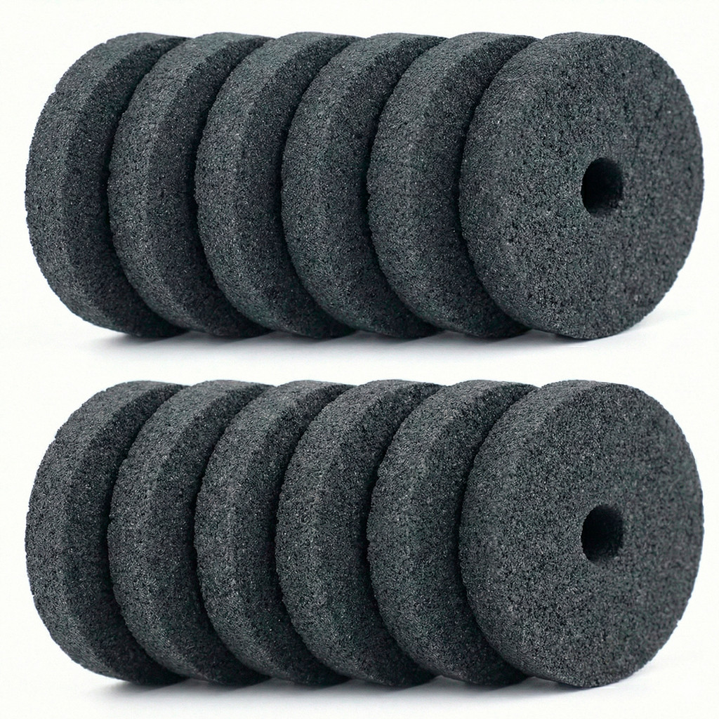 10 Rebolo Para Furadeira Elétrica 3 Pol X 1/2 Pol Grão 120 Abrasivo Ideal Para Desbaste e Acabamento
