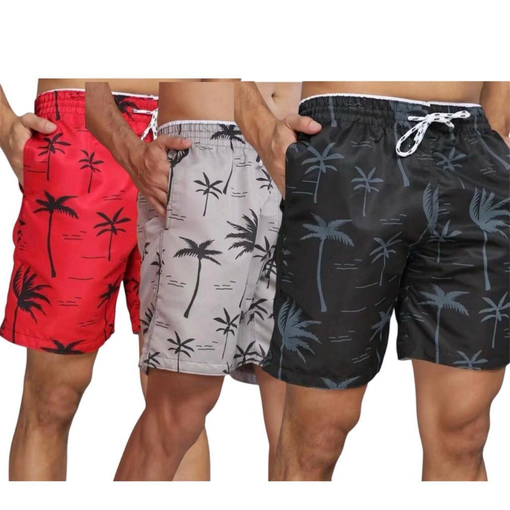 KIT 3 Bermudas Tactel Coqueiro Premium Bermuda Mauricinho Surf Praia Secagem Rápida Academia em Oferta na Shopee