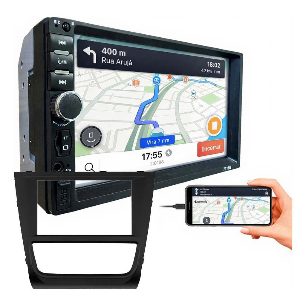 KIT CENTRAL MULTIMIDIA MP5 COM MOLDURA GOL G6 VOYAGE G6 SAVEIRO G6 2013 A 2016 em Oferta na Shopee