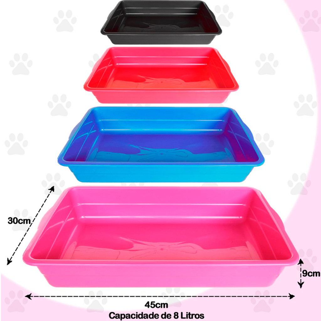 Caixa De Areia Para Gatos Grande Bandeja Higiênica Banheiro de Gato 8L — imagem 2 de 2