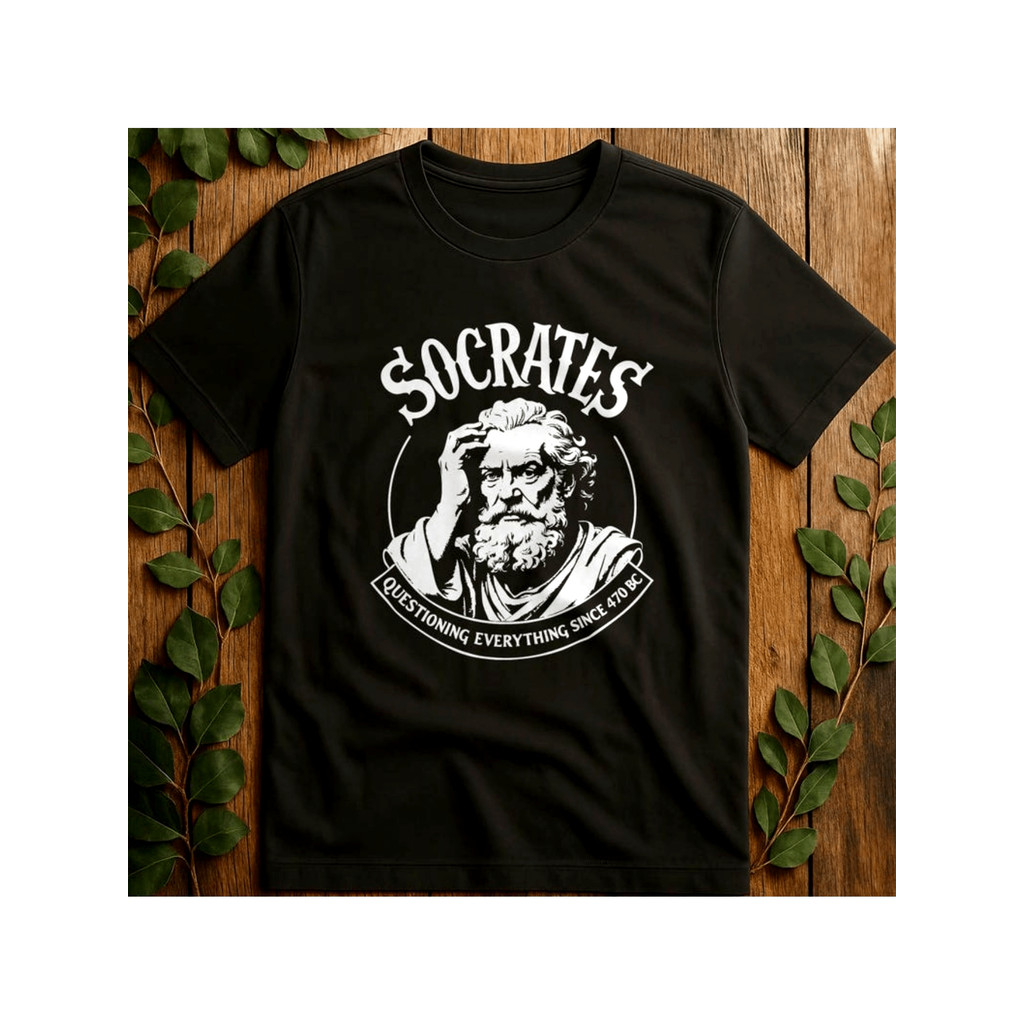 Camiseta Masculina Socrates I Know That I Know Nothing Philosopher Graphic Casual Confortável Estilosa Retrô Verão