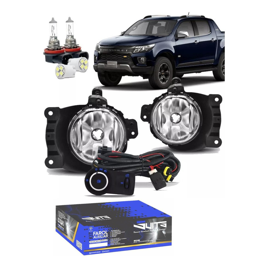 Kit Farol De Milha Neblina Auxiliar Nova S10 2020 2021 2022