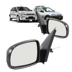 Retrovisor Corsa 2003 A 2012 Com Controle Capa Preta Lisa