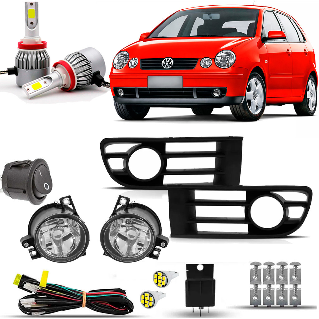 Kit Farol De Milha Neblina Auxiliar Farolete Cibie Completo Volkswagen Zoinho Zoiao Polo 2003 2004 2005 2006 Super Led em Oferta na Shopee