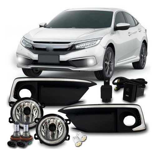 Kit Farol Milha Neblina Civic G10 2019/2020 Lx Bt Mod Original