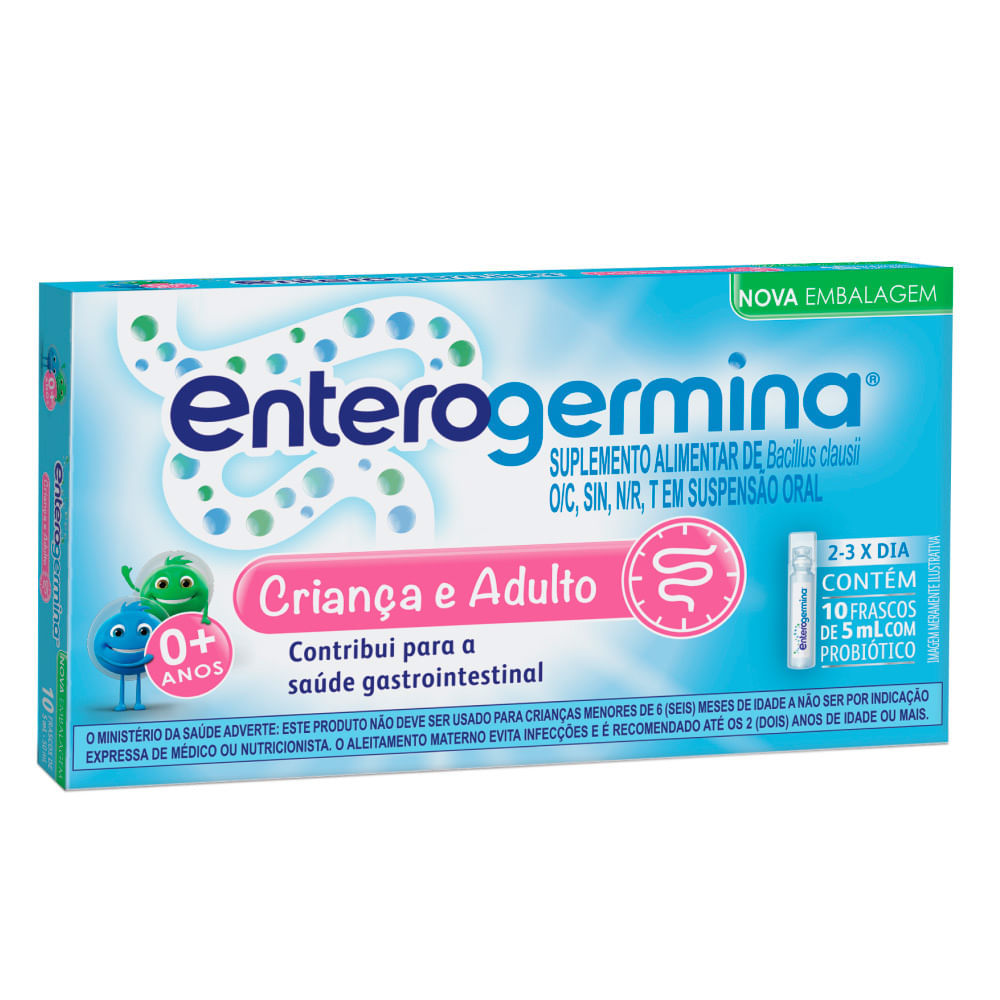 Probiótico Enterogermina Criança e Adulto 10 Frascos de 5ml Cada em Oferta na Shopee