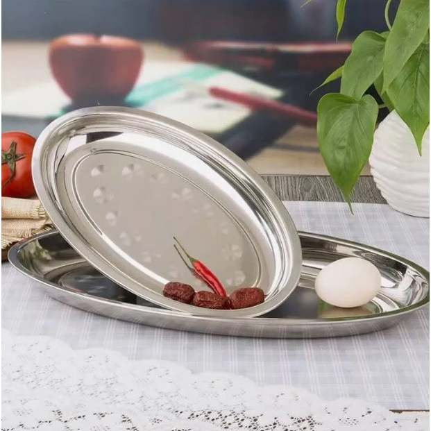 Bandeja Travessa De Inox Grande Para Servir Porção