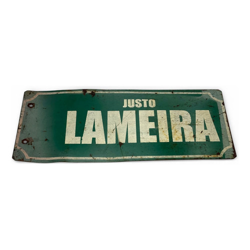 Placa De Rua Avenida Justo Lameira Antiga - Relíquia Rua