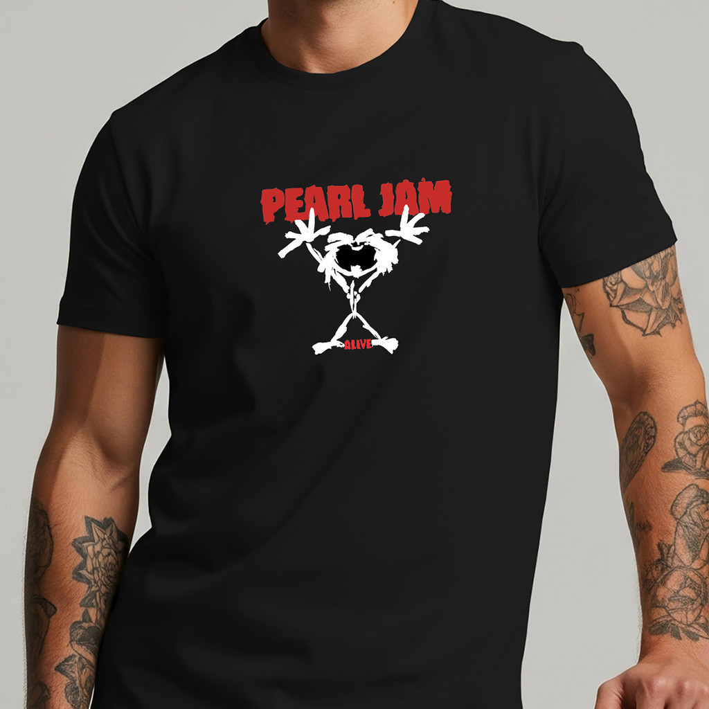 Camiseta Masculina Pearl Jam Alive Camiseta Básica Casual