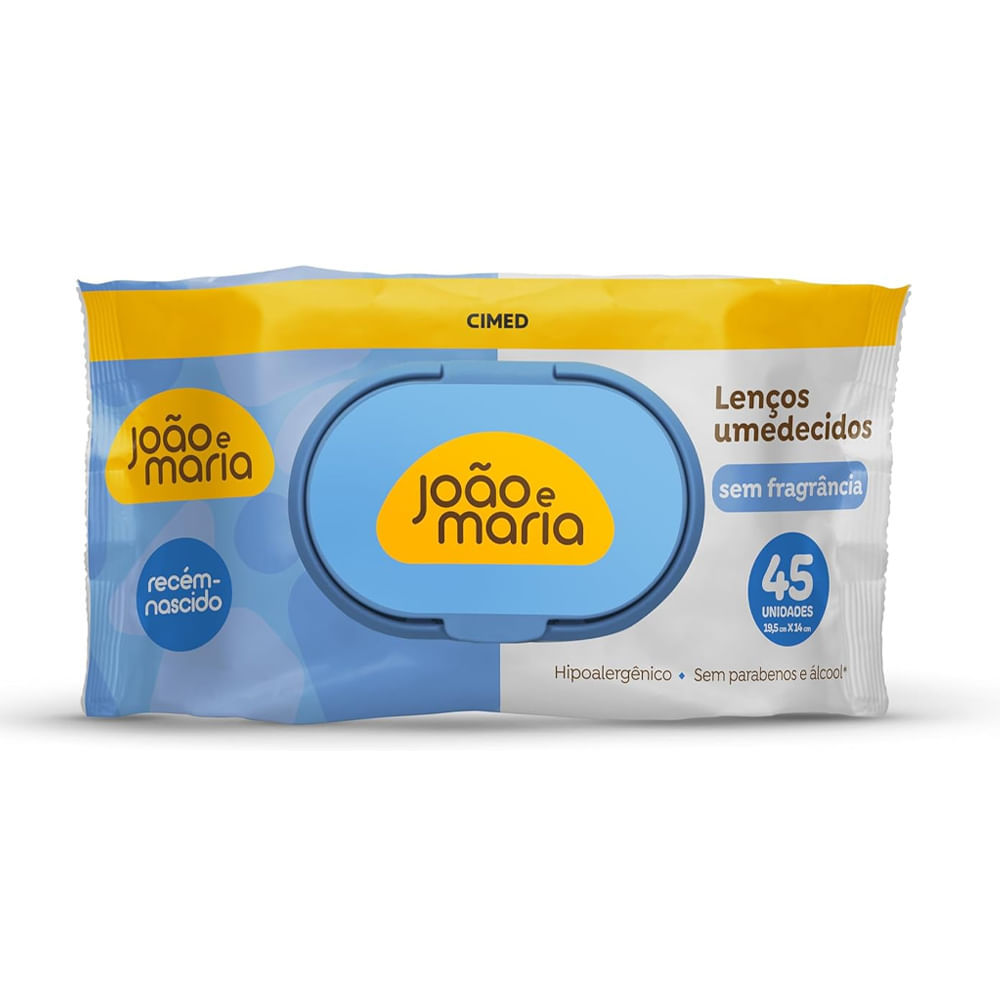 Lenços Umedecidos João E Maria Sem Fragrância 45 Unidades em Oferta na Shopee