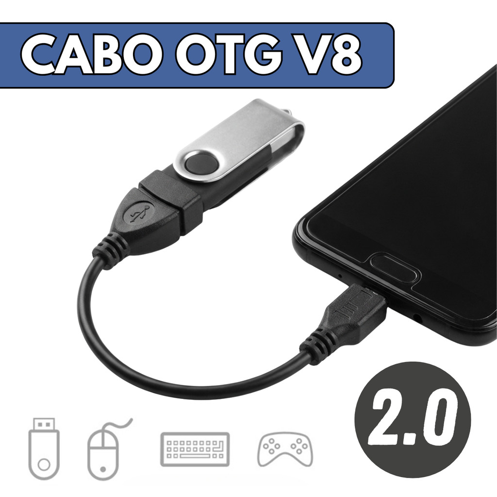 1/2/3 Cabo Otg Usb 2.0 Pendrive Para Celular Tablet Teclado Universal V8 Micro USB