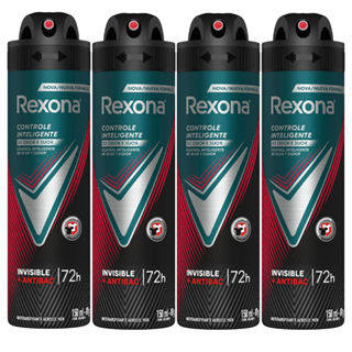 Kit Desodorante Aerosol Rexona Antibacterial + Invisible Men 150ml - 4 Unidades em Oferta na Shopee