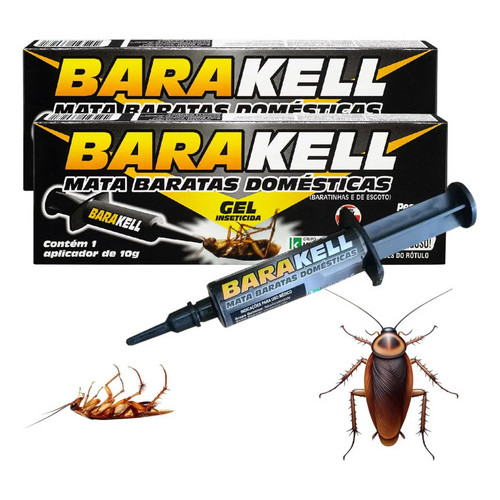 2 Gel Mata Baratas Inseticida Barakell 10g Seringa