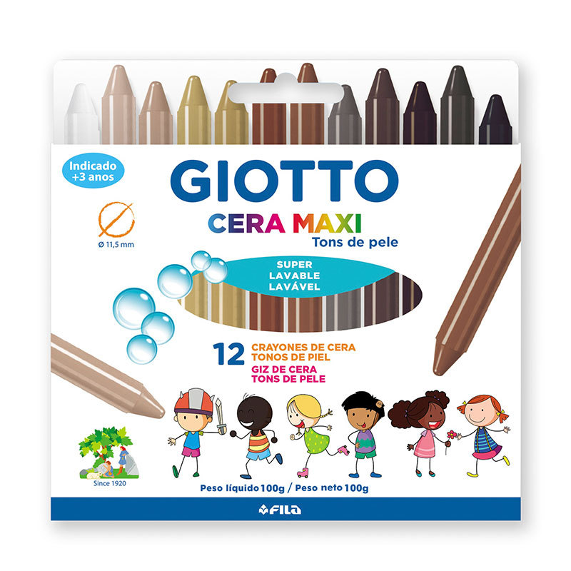 Giz de cera Giotto 12 cores Tons de Pele Licyn