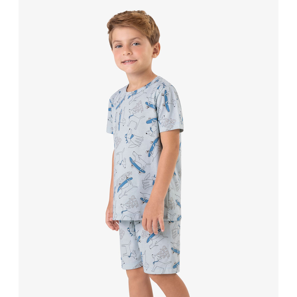 Pijama Meia Malha Rovi Kids Azul em Oferta na Shopee