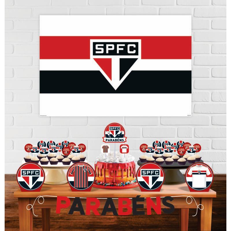 Kit Festa Decoração São Paulo Fc 33 Peças Aniversario E.V.A cor e resistência