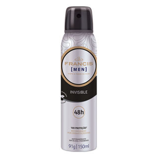 Desodorante Francis Men Invisible Aerosol Antitranspirante 48h 150ml em Oferta na Shopee