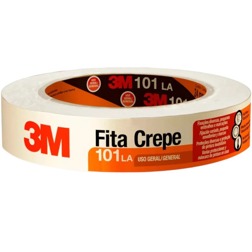 Fita crepe 24 mm x 50 m - 101 LA - 3M em Oferta na Shopee