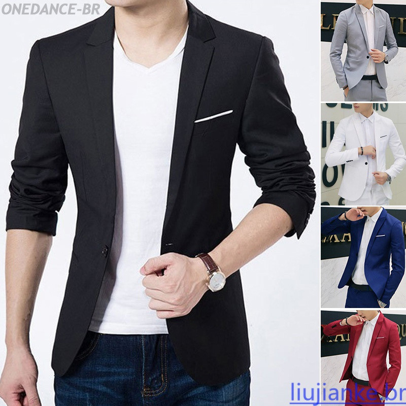 Novo Blazer Masculino Casual Slim Fit de Alta Qualidade 2023, Casaco Formal de Um Botão 025 NAEO