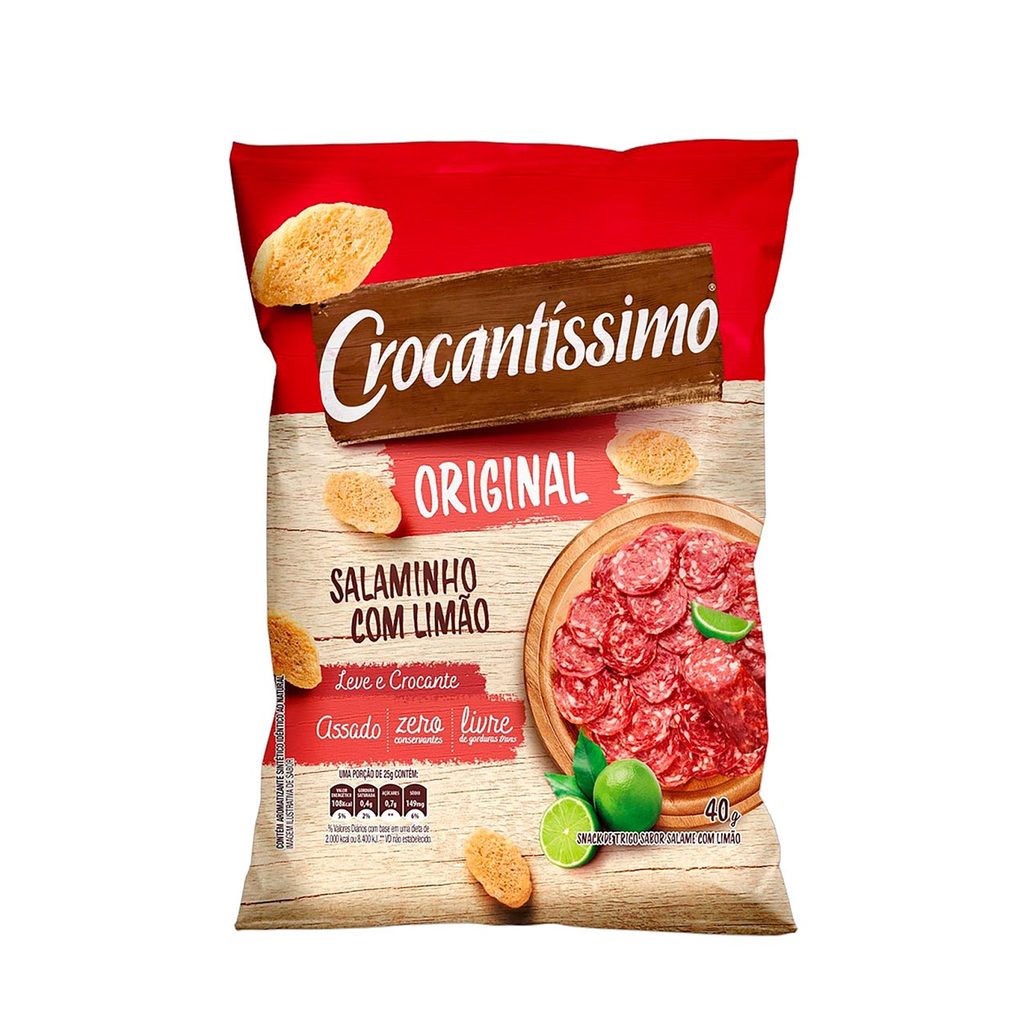 Snack Crocantíssimo Salaminho com Limão 40g Snack Crocantíssimo Salaminho com Limão 40g