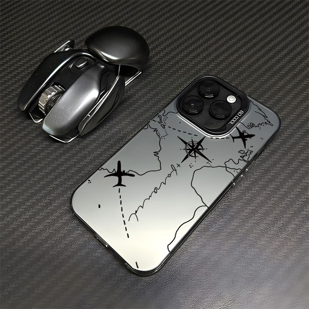 Capinhas diferentes Capinha Capinha iPhone Mapa Mundi Bússola Avião Para 17 16 15 14 13 12 11 Xr Xs Pro Pro Max