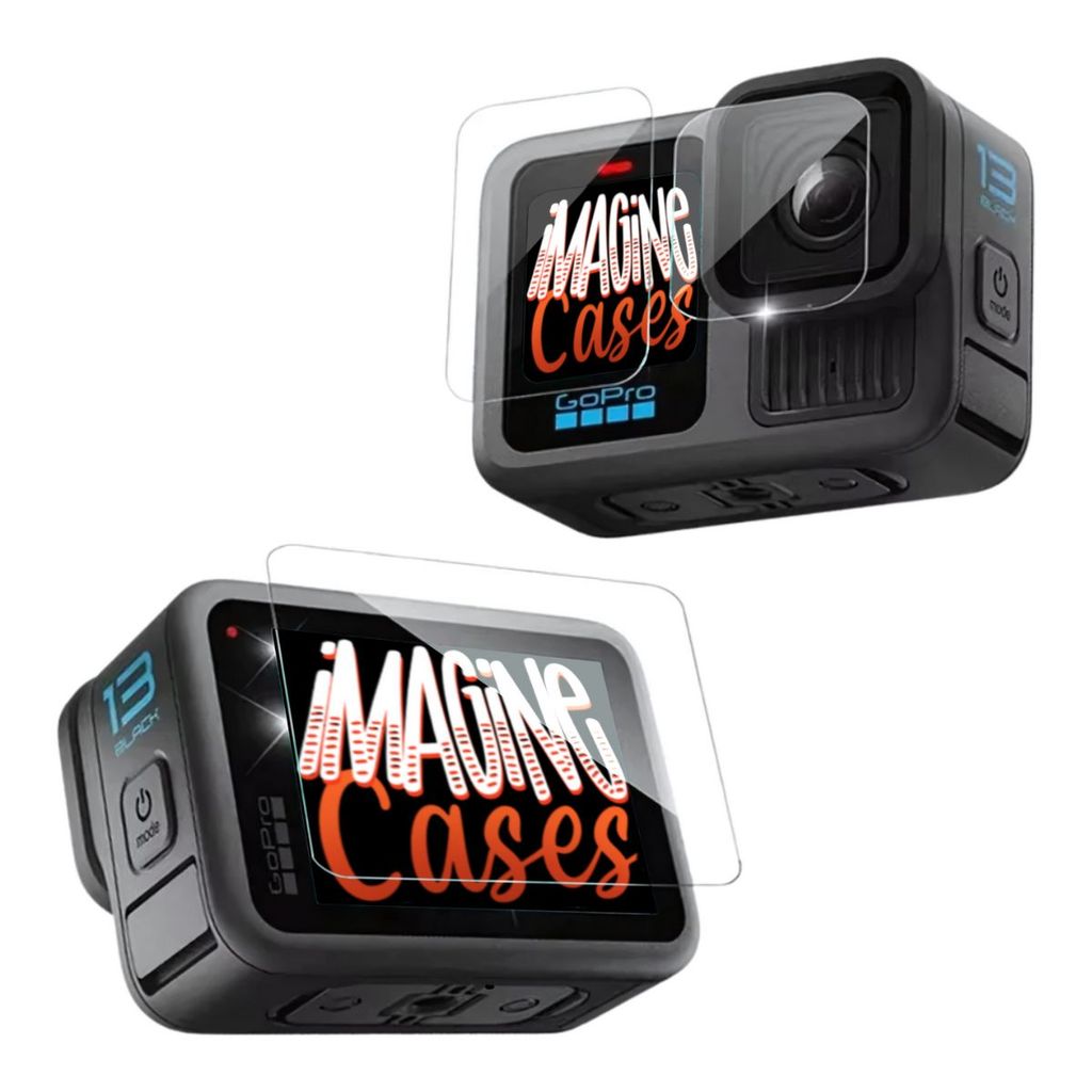 Kit 3 Películas Vidro Temperado Proteção Lente e Tela GoPro Hero 13 Black Anti Risco Fácil Aplicação