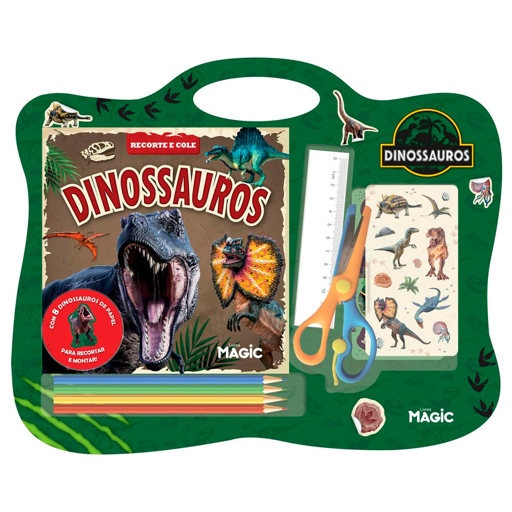 Dinossauros | Recorte e Cole em Oferta na Shopee