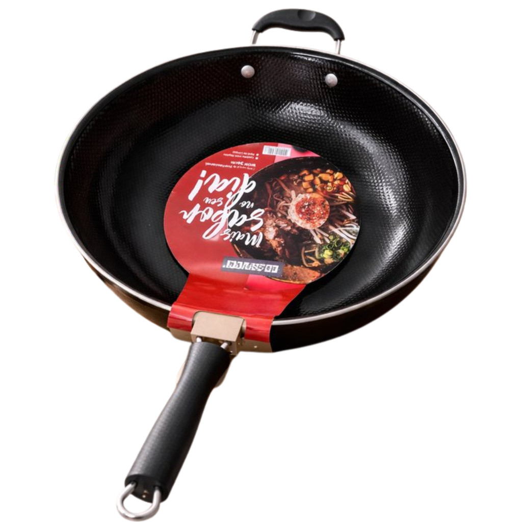 Imagem Frigideira Wok 34cm Antiaderente Profissional Preta Grande