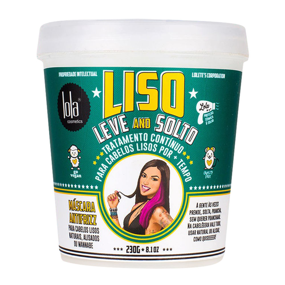 Máscara Antifrizz Liso, Leve And Solto Lola Cosmetics 230g em Oferta na Shopee