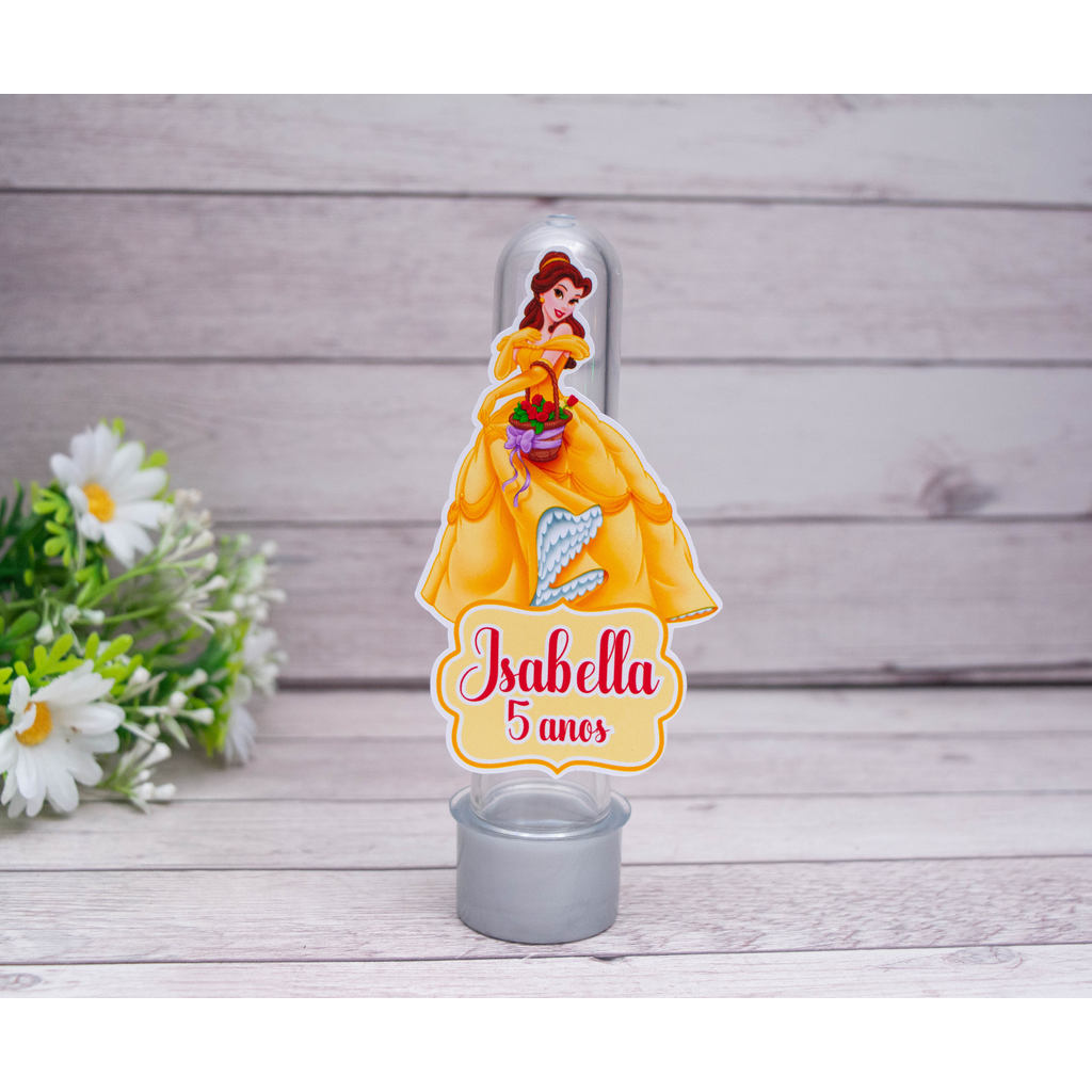 Aplique para Tubete PRINCESA BELA - Mimo Lembrancinha Personalizada Festa Música Meninas Princesas A Bella e a Fera