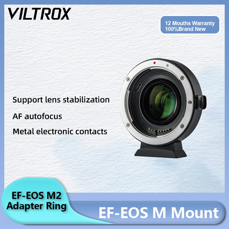 Adaptador De Lente Viltrox EF-EOS M2 AF Foco Automático 0.71X Redutor De Velocidade Booster Mount Para Canon Câmera M5 M