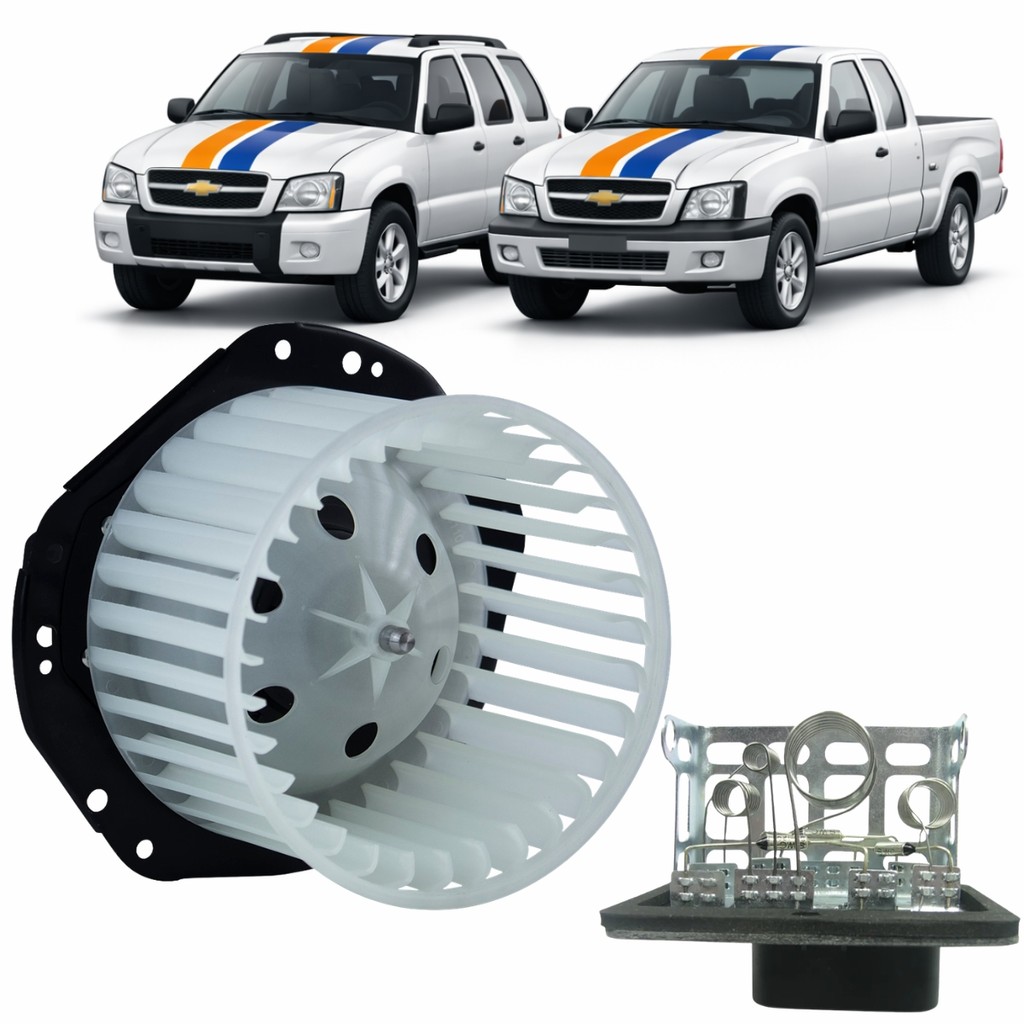Kit Motor Ventilador Interno + Resistência GM S10 Blazer 1995 a 2012 OEM 15094285 81049 22136118
