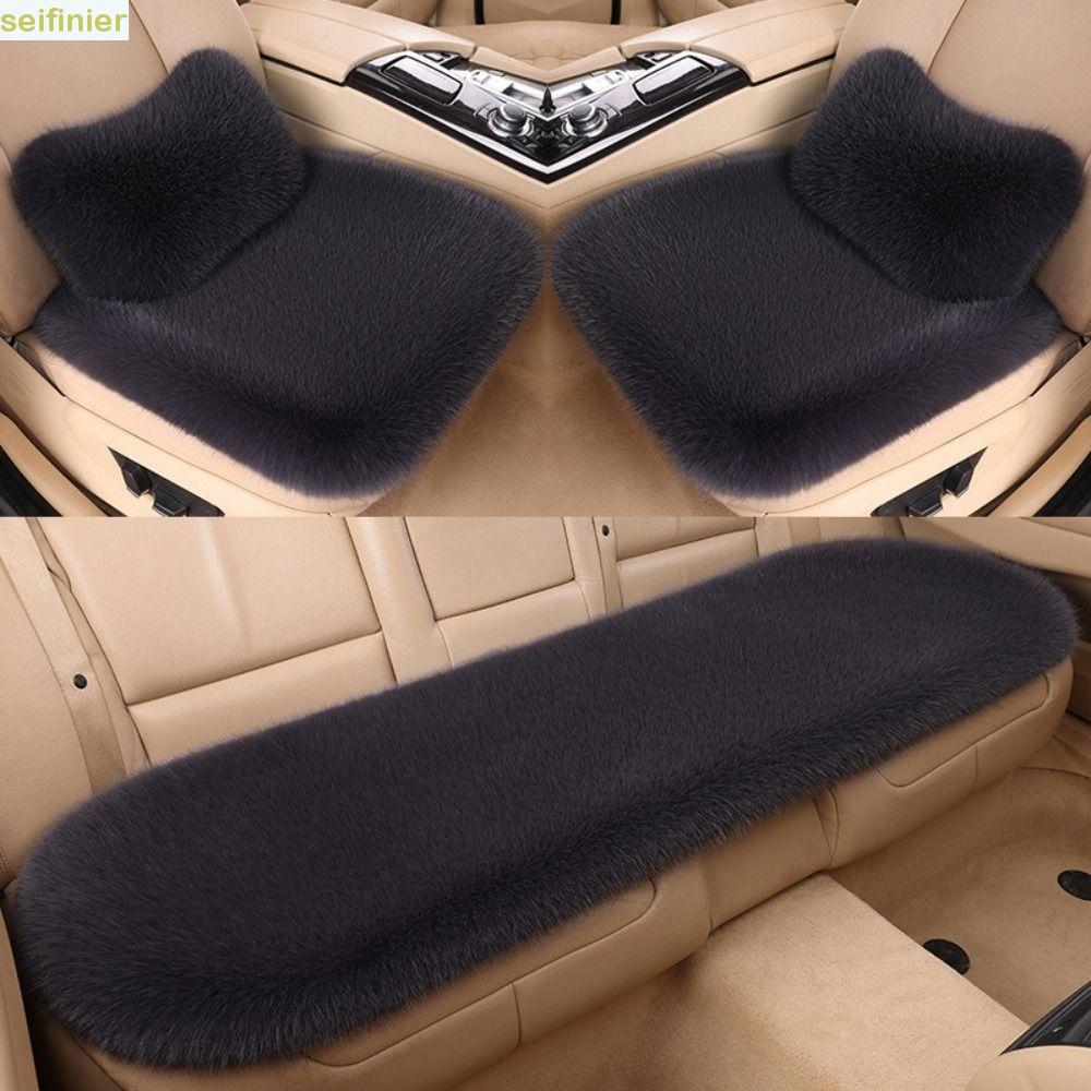 Capa De Assento De Carro De Pelúcia SEIFINIER , Almofada Quente E Grossa , Tapete Confortável Com Cabelo De Coelho Artif