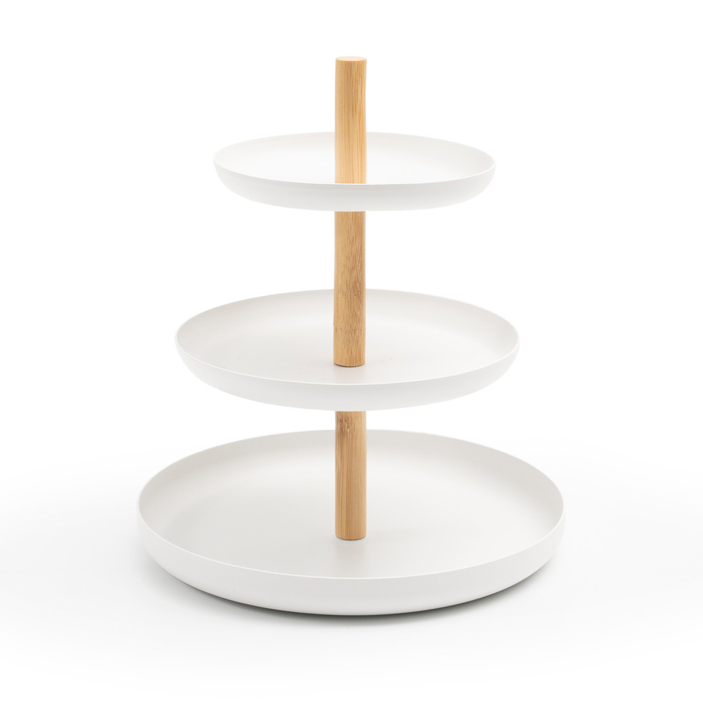 Porta-Acessórios de Metal E Bambu 20cm - Oikos