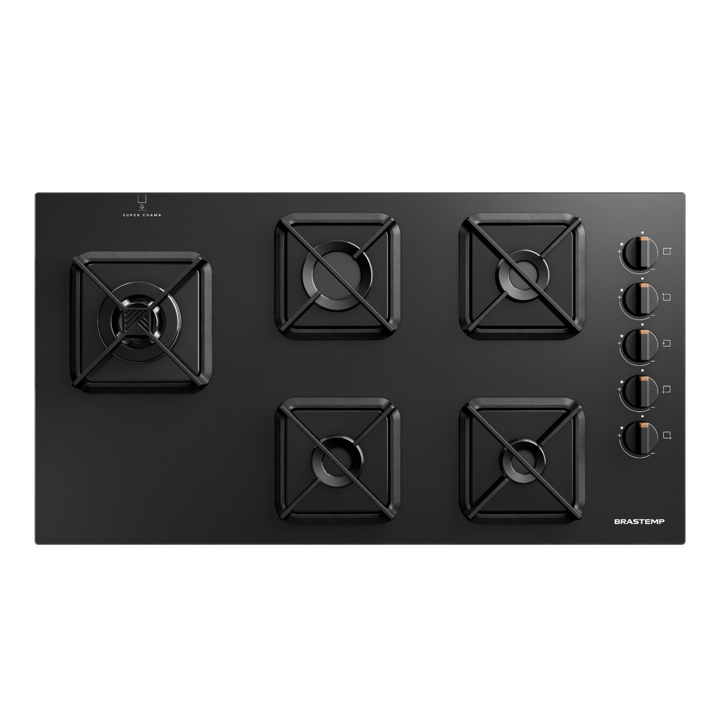 Cooktop Brastemp 5 Bocas a Gás, Grades de Ferro Fundido e Super Chama Lateral - BDS85AE em Oferta na Shopee