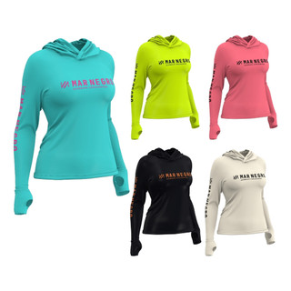 Camisa de Pesca Mar Negro Feminina Poliamida Uv 50+ Capuz Cruzado Todas Cores X-Protect