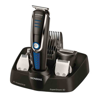 Aparador de Pelos Super Groom 10 em 1 BG-03 Sem Fio Mondial